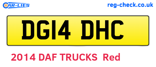 DG14DHC are the vehicle registration plates.