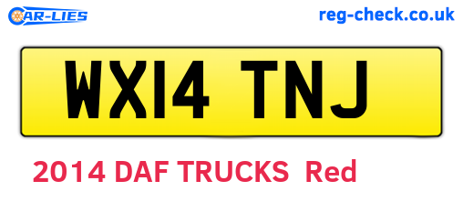 WX14TNJ are the vehicle registration plates.