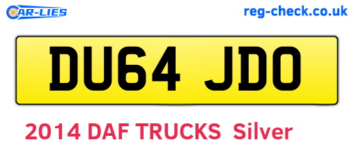 DU64JDO are the vehicle registration plates.