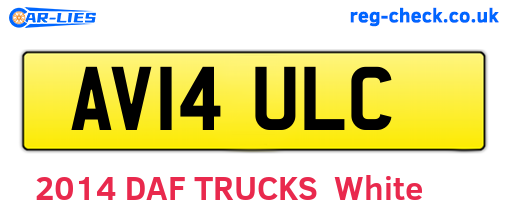 AV14ULC are the vehicle registration plates.