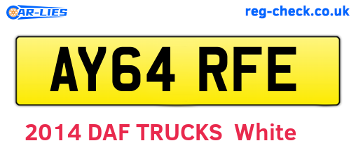 AY64RFE are the vehicle registration plates.