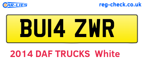 BU14ZWR are the vehicle registration plates.