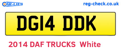 DG14DDK are the vehicle registration plates.