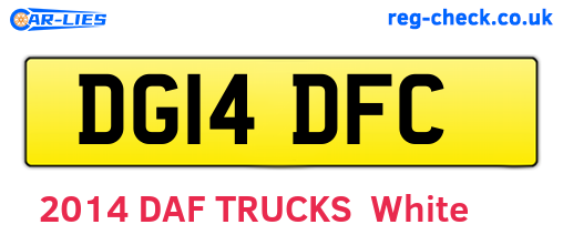 DG14DFC are the vehicle registration plates.