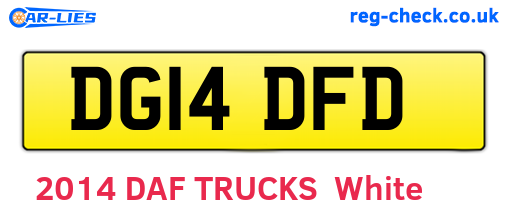 DG14DFD are the vehicle registration plates.