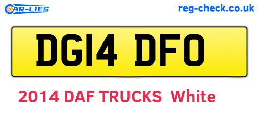 DG14DFO are the vehicle registration plates.