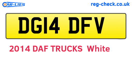 DG14DFV are the vehicle registration plates.