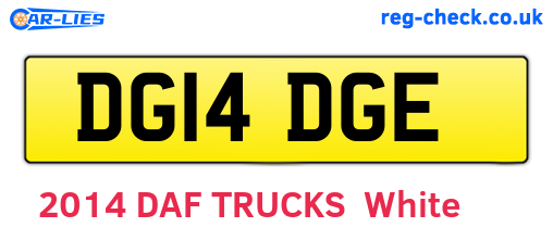 DG14DGE are the vehicle registration plates.