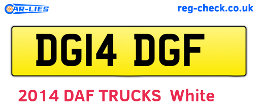 DG14DGF are the vehicle registration plates.
