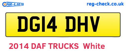 DG14DHV are the vehicle registration plates.