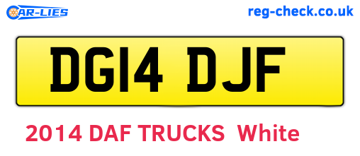 DG14DJF are the vehicle registration plates.
