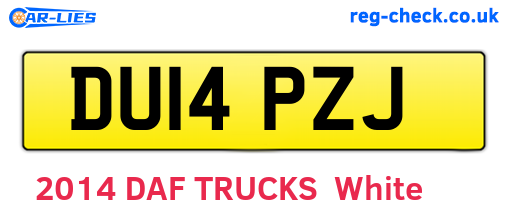 DU14PZJ are the vehicle registration plates.
