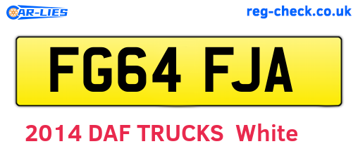 FG64FJA are the vehicle registration plates.