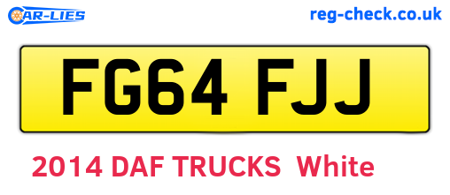 FG64FJJ are the vehicle registration plates.