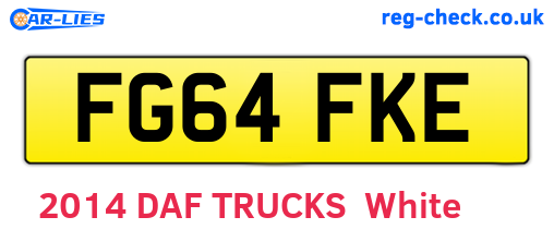 FG64FKE are the vehicle registration plates.