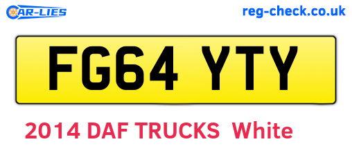 FG64YTY are the vehicle registration plates.