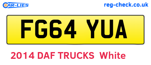 FG64YUA are the vehicle registration plates.