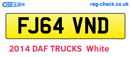 FJ64VND are the vehicle registration plates.