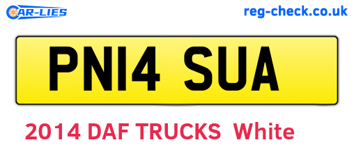 PN14SUA are the vehicle registration plates.