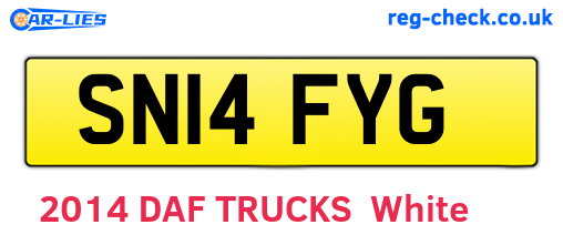 SN14FYG are the vehicle registration plates.