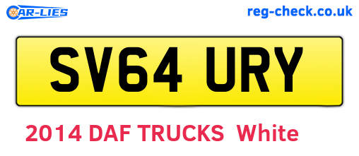 SV64URY are the vehicle registration plates.