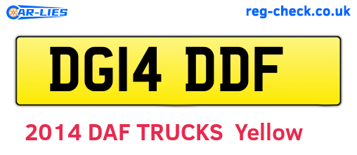 DG14DDF are the vehicle registration plates.