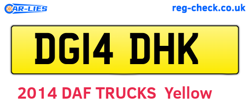 DG14DHK are the vehicle registration plates.