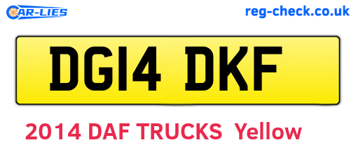 DG14DKF are the vehicle registration plates.