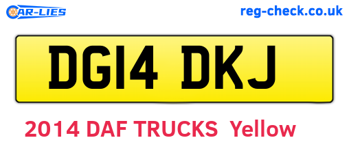 DG14DKJ are the vehicle registration plates.