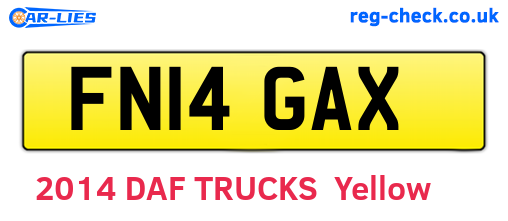 FN14GAX are the vehicle registration plates.