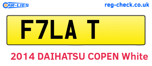 F7LAT are the vehicle registration plates.