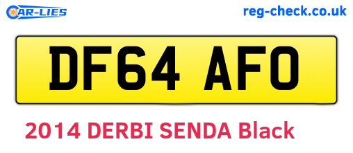 DF64AFO are the vehicle registration plates.