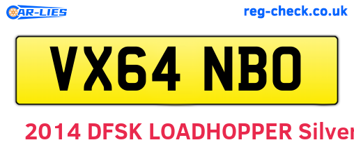 VX64NBO are the vehicle registration plates.
