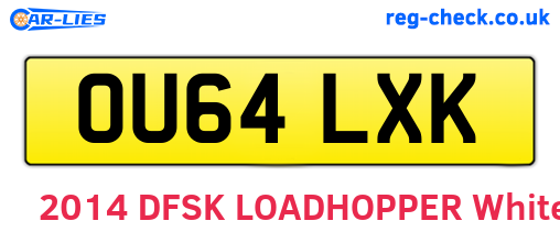 OU64LXK are the vehicle registration plates.