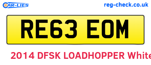 RE63EOM are the vehicle registration plates.
