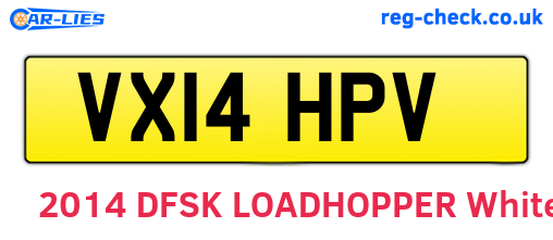 VX14HPV are the vehicle registration plates.