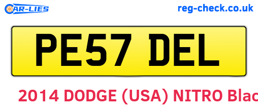 PE57DEL are the vehicle registration plates.