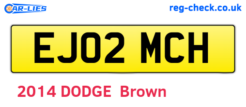 EJ02MCH are the vehicle registration plates.