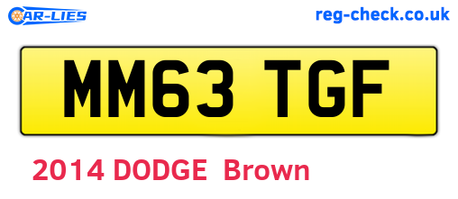 MM63TGF are the vehicle registration plates.