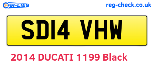 SD14VHW are the vehicle registration plates.