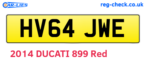 HV64JWE are the vehicle registration plates.