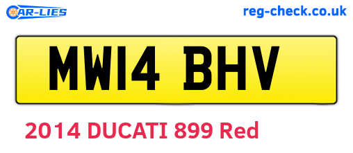MW14BHV are the vehicle registration plates.