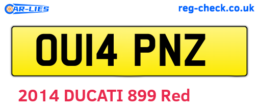 OU14PNZ are the vehicle registration plates.