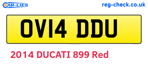 OV14DDU are the vehicle registration plates.