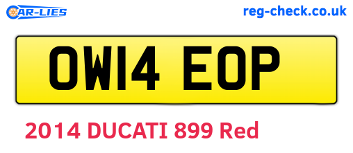 OW14EOP are the vehicle registration plates.