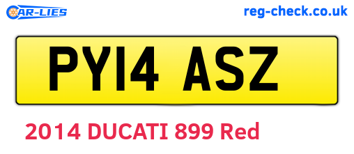 PY14ASZ are the vehicle registration plates.