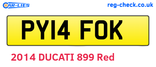 PY14FOK are the vehicle registration plates.