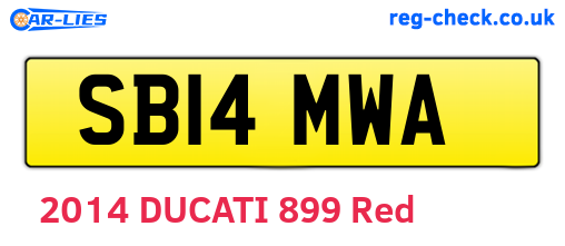 SB14MWA are the vehicle registration plates.