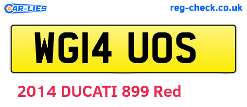 WG14UOS are the vehicle registration plates.