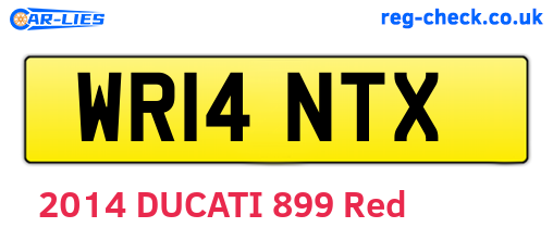 WR14NTX are the vehicle registration plates.